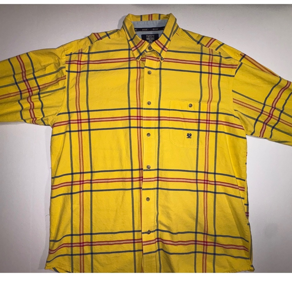 TWENTY 20X Mens Yellow Plaid Button Up Shirt Long‎ Sleeve Casual Work Size??